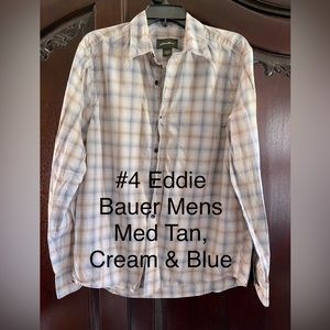 Eddie Bauer Mens Button Down Shirt, Medium